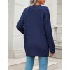 imageZeagoo Womens 2025 Long Sleeve Chunky Cable Knit Fall Cardigans Sweaters Button Down Open Front Outerwear with PocketsBlue