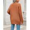 imageZeagoo Womens 2025 Long Sleeve Chunky Cable Knit Fall Cardigans Sweaters Button Down Open Front Outerwear with PocketsBrown
