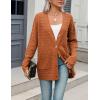 imageZeagoo Womens 2025 Long Sleeve Chunky Cable Knit Fall Cardigans Sweaters Button Down Open Front Outerwear with PocketsBrown