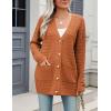 imageZeagoo Womens 2025 Long Sleeve Chunky Cable Knit Fall Cardigans Sweaters Button Down Open Front Outerwear with PocketsBrown