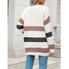 imageZeagoo Womens 2025 Long Sleeve Chunky Cable Knit Fall Cardigans Sweaters Button Down Open Front Outerwear with PocketsColorblock 643