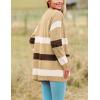 imageZeagoo Womens 2025 Long Sleeve Chunky Cable Knit Fall Cardigans Sweaters Button Down Open Front Outerwear with PocketsColorblock 645