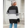 imageZeagoo Womens 2025 Long Sleeve Chunky Cable Knit Fall Cardigans Sweaters Button Down Open Front Outerwear with PocketsColorblock 960