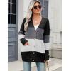 imageZeagoo Womens 2025 Long Sleeve Chunky Cable Knit Fall Cardigans Sweaters Button Down Open Front Outerwear with PocketsColorblock 960