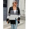 imageZeagoo Womens 2025 Long Sleeve Chunky Cable Knit Fall Cardigans Sweaters Button Down Open Front Outerwear with PocketsColorblock 960