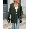 imageZeagoo Womens 2025 Long Sleeve Chunky Cable Knit Fall Cardigans Sweaters Button Down Open Front Outerwear with PocketsGreen