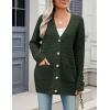 imageZeagoo Womens 2025 Long Sleeve Chunky Cable Knit Fall Cardigans Sweaters Button Down Open Front Outerwear with PocketsGreen