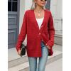 imageZeagoo Womens 2025 Long Sleeve Chunky Cable Knit Fall Cardigans Sweaters Button Down Open Front Outerwear with PocketsRed