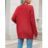 imageZeagoo Womens 2025 Long Sleeve Chunky Cable Knit Fall Cardigans Sweaters Button Down Open Front Outerwear with PocketsRed
