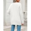 imageZeagoo Womens 2025 Long Sleeve Chunky Cable Knit Fall Cardigans Sweaters Button Down Open Front Outerwear with PocketsWhite