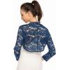 imageZeagoo Womens 34 Sleeve Bolero Shrugs for Dresses Crochet Lace Open Front Cropped CardiganBlue Jeans