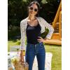 imageZeagoo Womens 34 Sleeve Bolero Shrugs for Dresses Crochet Lace Open Front Cropped CardiganWhite