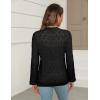 imageZeagoo Womens Lightweight Crochet Cropped Cardigan 2024 V Neck Long Sleeve Button up Bolero Shrug SweaterBlack