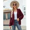 imageZeagoo Womens Lightweight Crochet Cropped Cardigan 2024 V Neck Long Sleeve Button up Bolero Shrug SweaterBurgundy