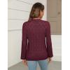 imageZeagoo Womens Lightweight Crochet Cropped Cardigan 2024 V Neck Long Sleeve Button up Bolero Shrug SweaterBurgundy