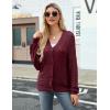 imageZeagoo Womens Lightweight Crochet Cropped Cardigan 2024 V Neck Long Sleeve Button up Bolero Shrug SweaterBurgundy