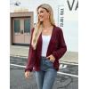 imageZeagoo Womens Lightweight Crochet Cropped Cardigan 2024 V Neck Long Sleeve Button up Bolero Shrug SweaterBurgundy
