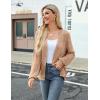 imageZeagoo Womens Lightweight Crochet Cropped Cardigan 2024 V Neck Long Sleeve Button up Bolero Shrug SweaterCamel