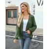 imageZeagoo Womens Lightweight Crochet Cropped Cardigan 2024 V Neck Long Sleeve Button up Bolero Shrug SweaterGreen