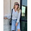 imageZeagoo Womens Lightweight Crochet Cropped Cardigan 2024 V Neck Long Sleeve Button up Bolero Shrug SweaterLight Grey