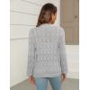 imageZeagoo Womens Lightweight Crochet Cropped Cardigan 2024 V Neck Long Sleeve Button up Bolero Shrug SweaterLight Grey