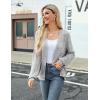 imageZeagoo Womens Lightweight Crochet Cropped Cardigan 2024 V Neck Long Sleeve Button up Bolero Shrug SweaterLight Grey