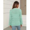 imageZeagoo Womens Lightweight Crochet Cropped Cardigan 2024 V Neck Long Sleeve Button up Bolero Shrug SweaterMint Green