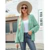 imageZeagoo Womens Lightweight Crochet Cropped Cardigan 2024 V Neck Long Sleeve Button up Bolero Shrug SweaterMint Green