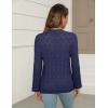 imageZeagoo Womens Lightweight Crochet Cropped Cardigan 2024 V Neck Long Sleeve Button up Bolero Shrug SweaterNavy Blue