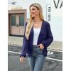 imageZeagoo Womens Lightweight Crochet Cropped Cardigan 2024 V Neck Long Sleeve Button up Bolero Shrug SweaterNavy Blue
