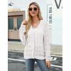 imageZeagoo Womens Lightweight Crochet Cropped Cardigan 2024 V Neck Long Sleeve Button up Bolero Shrug SweaterWhite