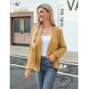 imageZeagoo Womens Lightweight Crochet Cropped Cardigan 2024 V Neck Long Sleeve Button up Bolero Shrug SweaterYellow