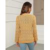 imageZeagoo Womens Lightweight Crochet Cropped Cardigan 2024 V Neck Long Sleeve Button up Bolero Shrug SweaterYellow