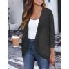 imageZeagoo Womens Open Front Cardigans Lightweight 34 Sleeve Lace Kimono Soft Draped Cover UpsGrey