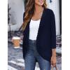 imageZeagoo Womens Open Front Cardigans Lightweight 34 Sleeve Lace Kimono Soft Draped Cover UpsNavy Blue