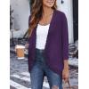 imageZeagoo Womens Open Front Cardigans Lightweight 34 Sleeve Lace Kimono Soft Draped Cover UpsPurple