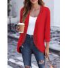 imageZeagoo Womens Open Front Cardigans Lightweight 34 Sleeve Lace Kimono Soft Draped Cover UpsRed