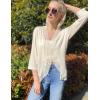 imageZeagoo Womens Open Front Cardigans Lightweight 34 Sleeve Lace Kimono Soft Draped Cover UpsWhite02