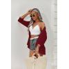 imageZeagoo Womens Open Front Cardigans Lightweight 34 Sleeve Lace Kimono Soft Draped Cover UpsWine Red