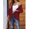 imageZeagoo Womens Open Front Cardigans Lightweight 34 Sleeve Lace Kimono Soft Draped Cover UpsWine Red