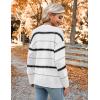 imageZeagoo Womens Oversized Button Cardigan Sweaters 2024 Fall Open Front Lightweight Cardigans V Neck Loose Knit OutwearNarrow Striped White