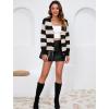 imageZeagoo Womens Oversized Button Cardigan Sweaters 2024 Fall Open Front Lightweight Cardigans V Neck Loose Knit OutwearStripes Black  Apricot