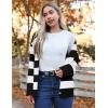 imageZeagoo Womens Oversized Button Cardigan Sweaters 2024 Fall Open Front Lightweight Cardigans V Neck Loose Knit OutwearStripes Black  White