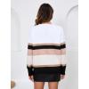 imageZeagoo Womens Oversized Button Cardigan Sweaters 2024 Fall Open Front Lightweight Cardigans V Neck Loose Knit OutwearWide Striped Khaki