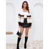 imageZeagoo Womens Oversized Button Cardigan Sweaters 2024 Fall Open Front Lightweight Cardigans V Neck Loose Knit OutwearWide Striped Khaki