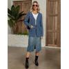 imageZeagoo Womens V Neck Button Long Cardigan Sweater Casual 2024 Fall Knit Sweater Blazer with PocketsBlue