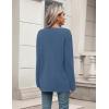 imageZeagoo Womens V Neck Button Long Cardigan Sweater Casual 2024 Fall Knit Sweater Blazer with PocketsBlue