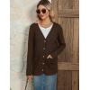 imageZeagoo Womens V Neck Button Long Cardigan Sweater Casual 2024 Fall Knit Sweater Blazer with PocketsBrown
