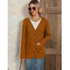 imageZeagoo Womens V Neck Button Long Cardigan Sweater Casual 2024 Fall Knit Sweater Blazer with PocketsCaramel