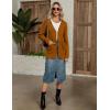 imageZeagoo Womens V Neck Button Long Cardigan Sweater Casual 2024 Fall Knit Sweater Blazer with PocketsCaramel
